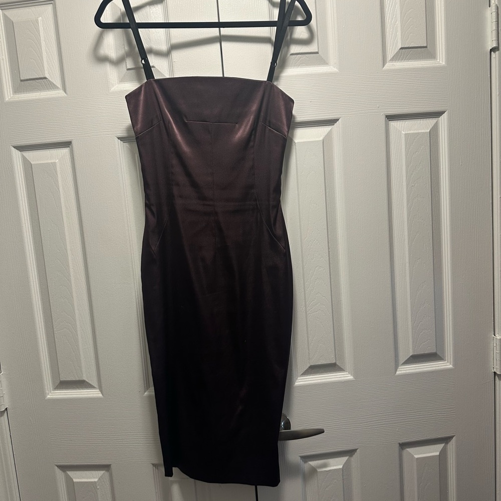 D&G Purple Sheath Cocktail Dress with Spaghetti Straps